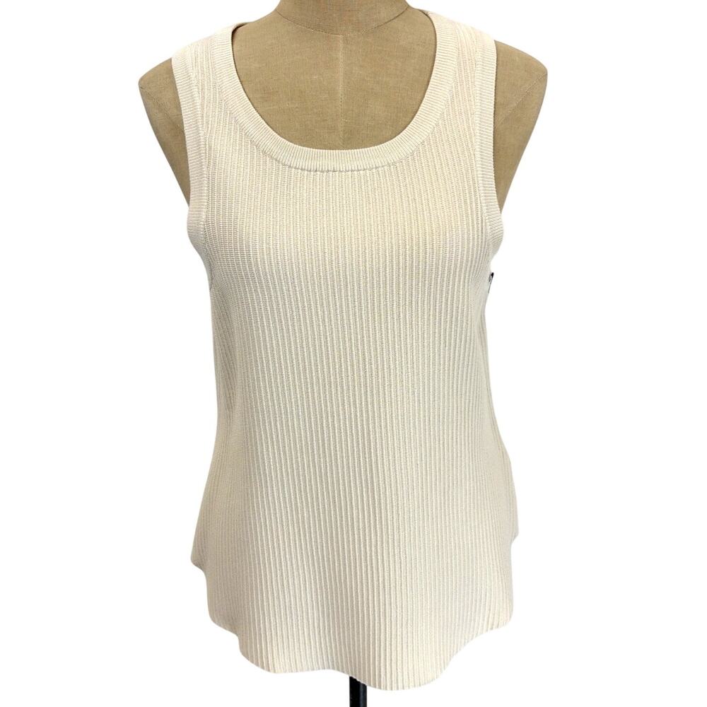 NWT Dear John Another Love Cora Round Neck Ribbed Sweater Tank Top XS Oatmeal